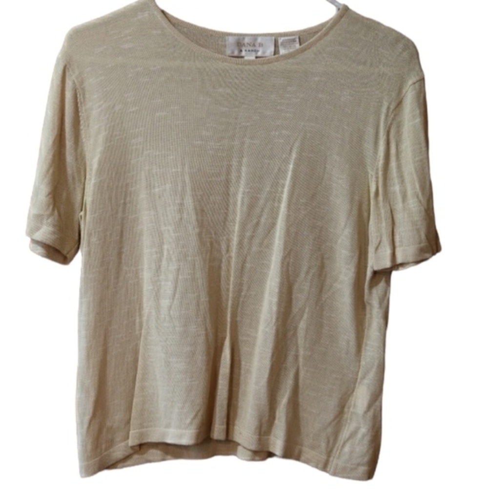 Dana Buchman Cream Color Knit Top Large